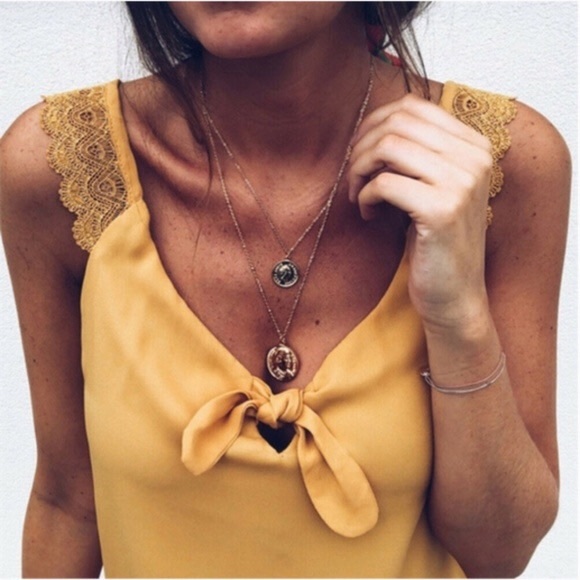 Tie Front Tank Top - Picture 2 of 3